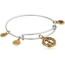 Alex And Ani Initial X Two-Tone Charm Bangle Bracelet - Rafaelian Gold And Silver Finish | SHEIN