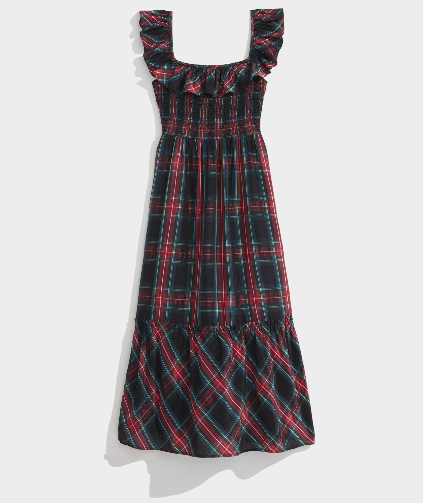 Après Tartan Ruffle Midi Dress | vineyard vines