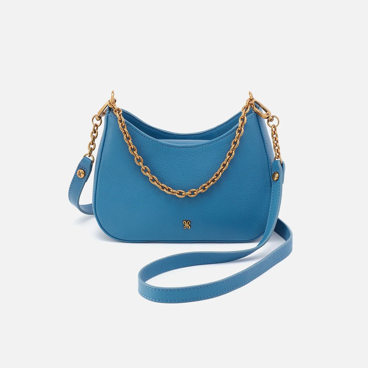 Rosa Crossbody in Pebbled Leather - Dusty Blue | HOBO Bags