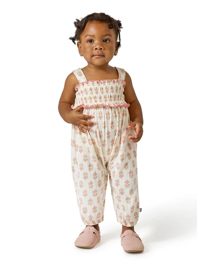Modern Moments by Gerber Baby Girl Long Leg Romper , Sizes 0/3 Months - 24 Months | Walmart (US)