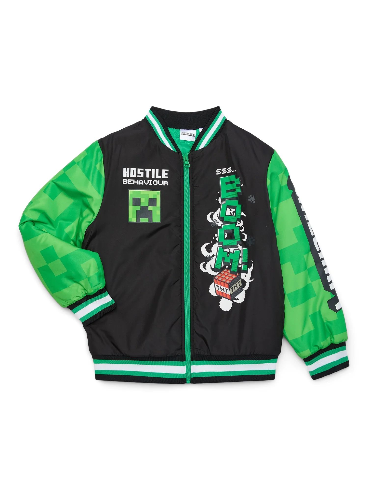 Minecraft Boys’ Graphic Bomber Jacket, Sizes 6-16 | Walmart (US)