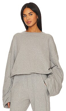 GRLFRND The Gather Sweatshirt in Heather Grey from Revolve.com | Revolve Clothing (Global)
