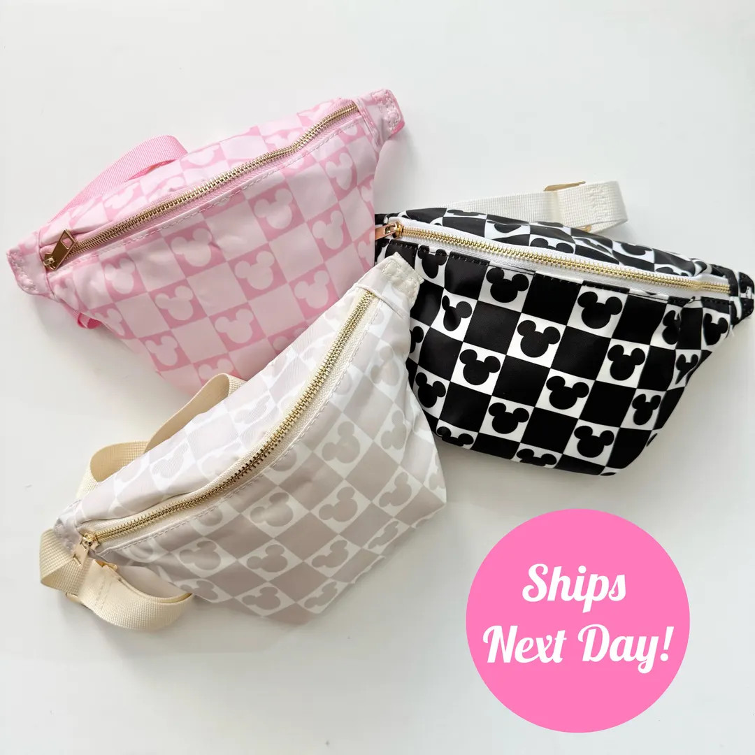 Fanny Pack; Disney Checkered, Nylon, Disneyland Accessory, Princess, Belt Bag, Magic Kingdom - Et... | Etsy (US)