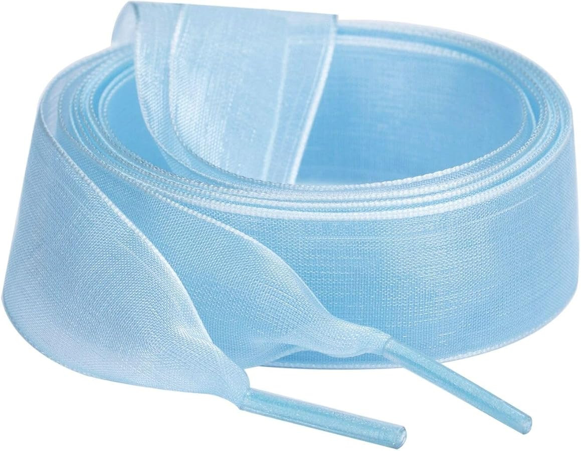 Booyckiy [2 Pair] Flat Snow Yarn Shoe laces for Women 2cm Wide Satin Ribbon ShoeLaces | Amazon (US)