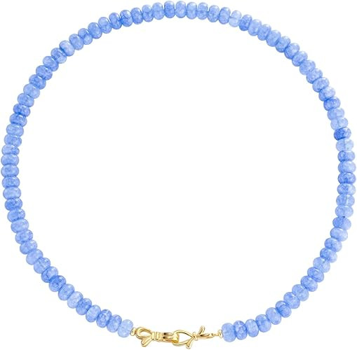 NLIEO Rainbow Colorful Gemstone Beaded Choker Necklace for Women 14K Gold Bow Birthstone Beads Ch... | Amazon (US)