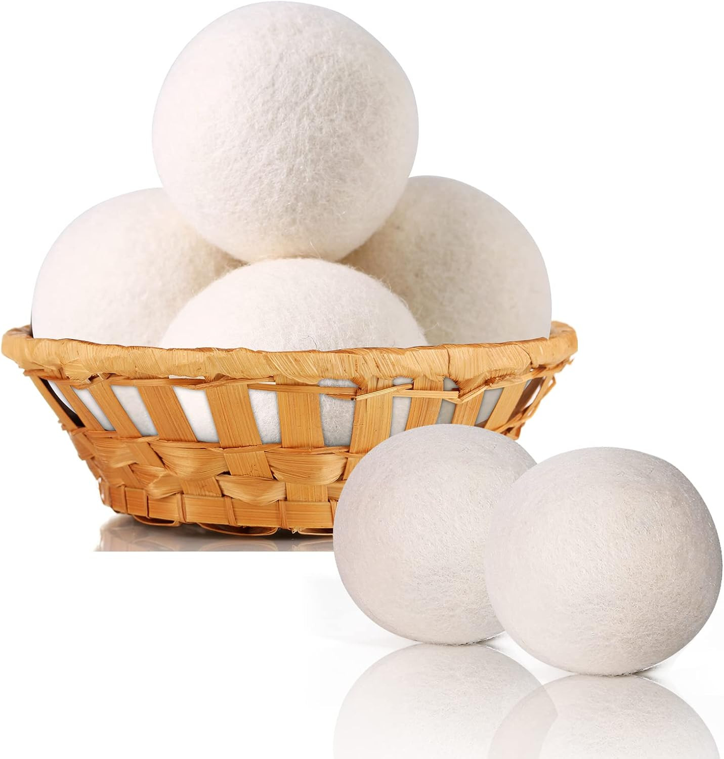 Wool Dryer Balls Organic 6 Pack XL,Handmade Dryer Balls,100% New Zealand Wool Natural Fabric Soft... | Amazon (US)