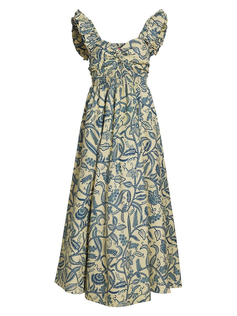 Women's Ibukun Botanic Print Cotton A-line Maxi Dress - Lavender - Size Medium | Saks Fifth Avenue