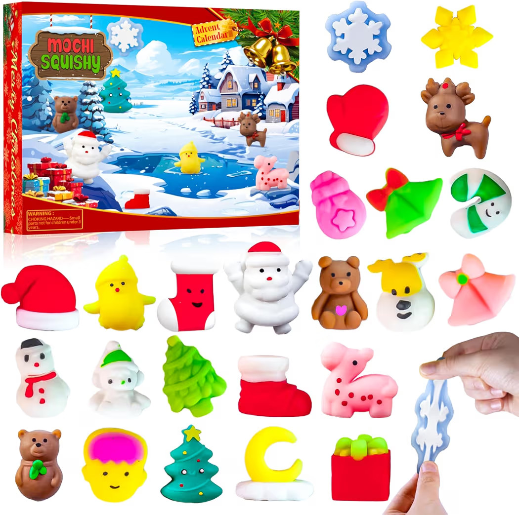 Advent Calendar 2025, Mochi Squishy 24 Days of Christmas Countdown Calendar, 24 Pcs Squishies Fid... | Amazon (US)