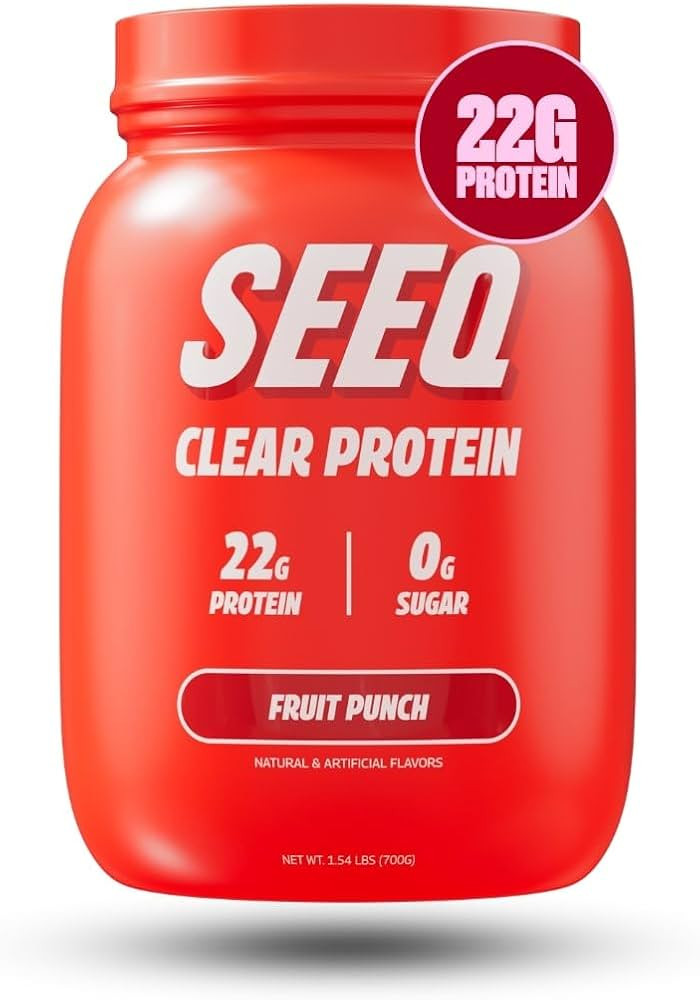 SEEQ Clear Protein Powder - Fruit Punch - 25 Servings - 22g Clear Whey Protein Isolate - Zero Sug... | Amazon (US)