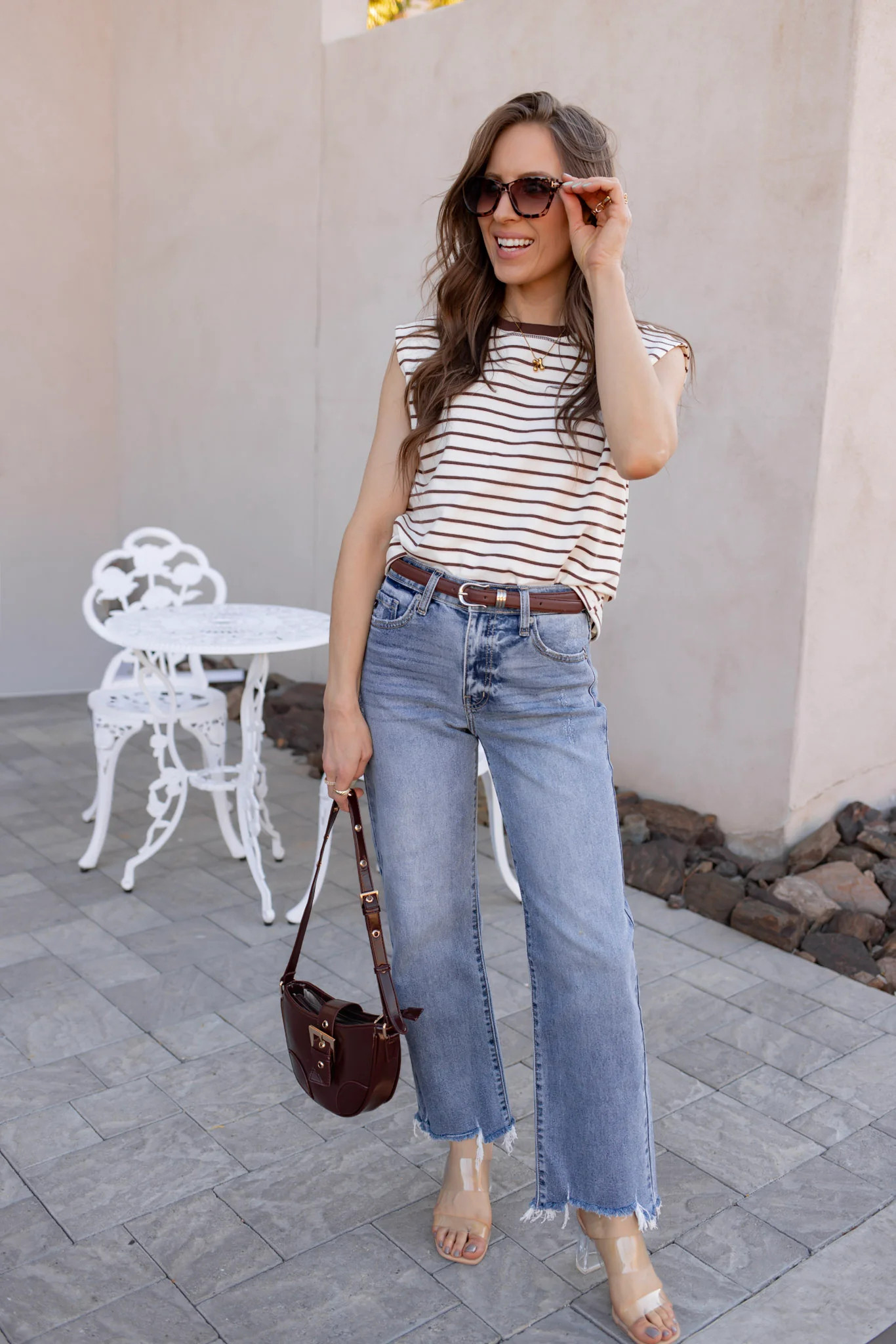 Simple + stylish 🤍 A lightweight ribbed tank with classic stripes that pairs perfectly with denim for an easy everyday look 

 #LTKgrwm #LTKootd #LTKmomlife