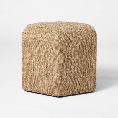 Hex Upholstered Ottoman Tan - Threshold™ designed with Studio McGee | Target
