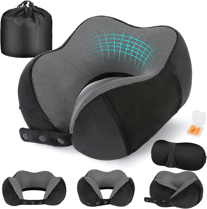 Cirorld Travel Pillow for Airplane, Neck Pillow for Travel, Memory Foam Travel Neck Pillow for Ad... | Amazon (UK)