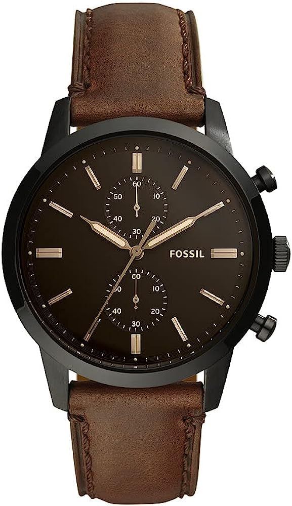 Fossil Men's Townsman Stainless Steel and Leather Casual Quartz Chronograph Watch | Amazon (US)