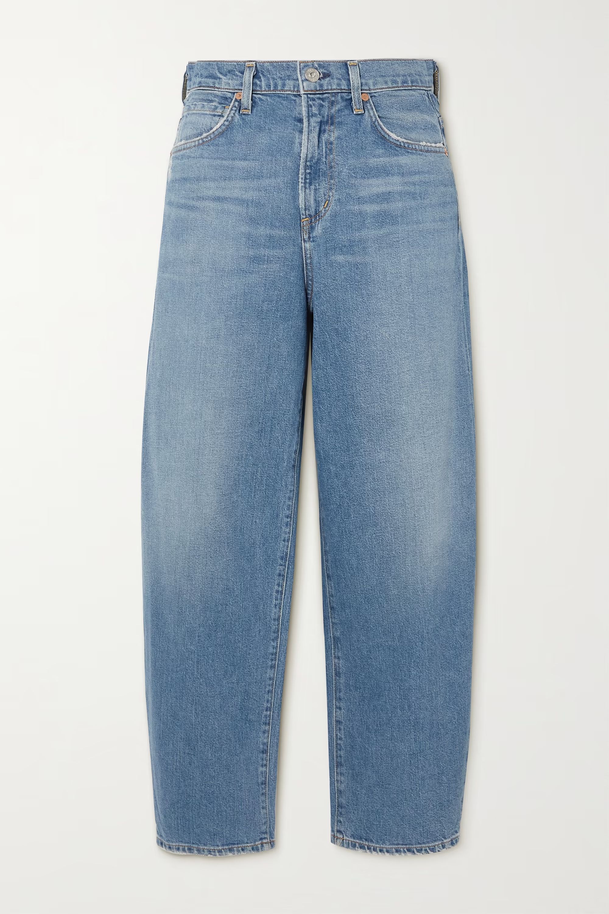 Calista distressed organic high-rise tapered jeans | NET-A-PORTER (US)
