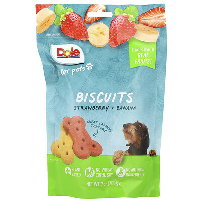 Dole for Pets, Biscuits, Strawberry + Banana , 7 oz (200 g) | iHerb
