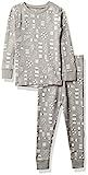 HonestBaby Baby Toddler Organic Cotton 2-Piece Snug Fit Pajama Set, Pattern Play Gray Heather, 2T | Amazon (US)