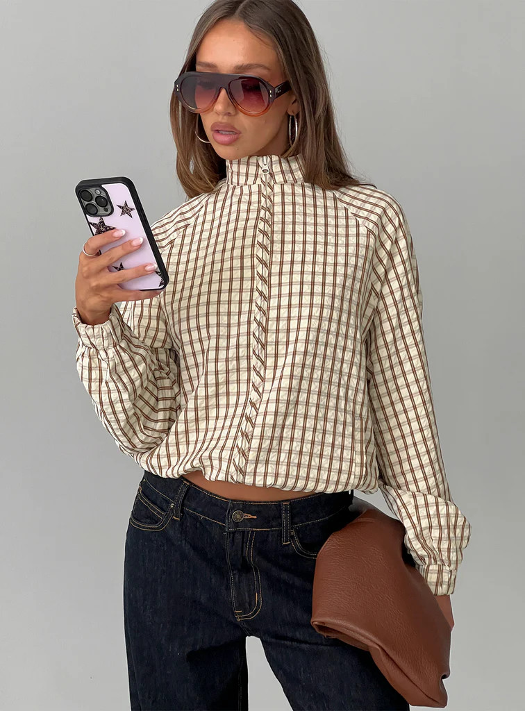 Kalle Jacket Brown Check | Princess Polly US