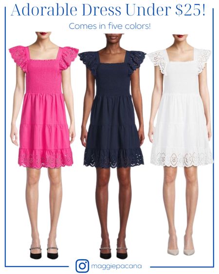 This dress comes in at under $25 and is available in 5 colors! 

Easter dress, Easter outfit, white dress, pink dress, navy blue dress, graduation dress, eyelet dress, nap dress, spring dress

#LTKstyletip #LTKunder50 #LTKSeasonal