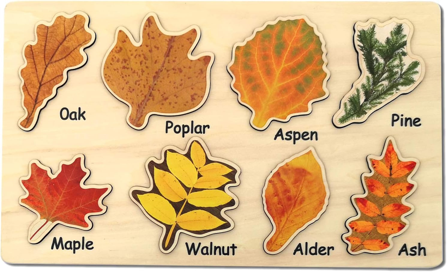 Leaf Wooden Jigsaw Puzzles Educational Learning Stem Toys Boys Girls Birthday Gift Colorful Shape | Amazon (US)