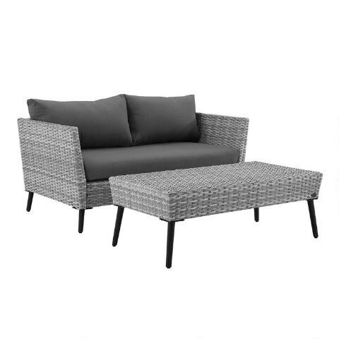 Malique Gray All Weather Wicker Outdoor Seating Collection | World Market
