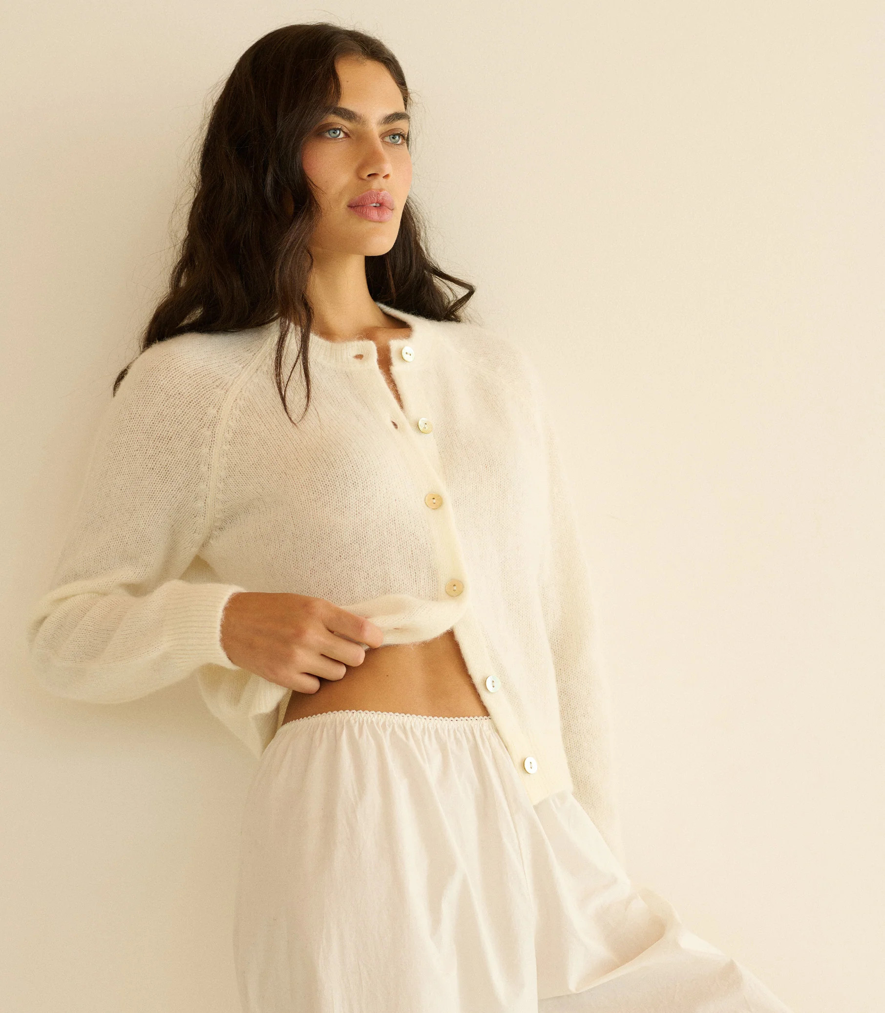Petra Cardigan - Ivory | DÔEN | DOEN