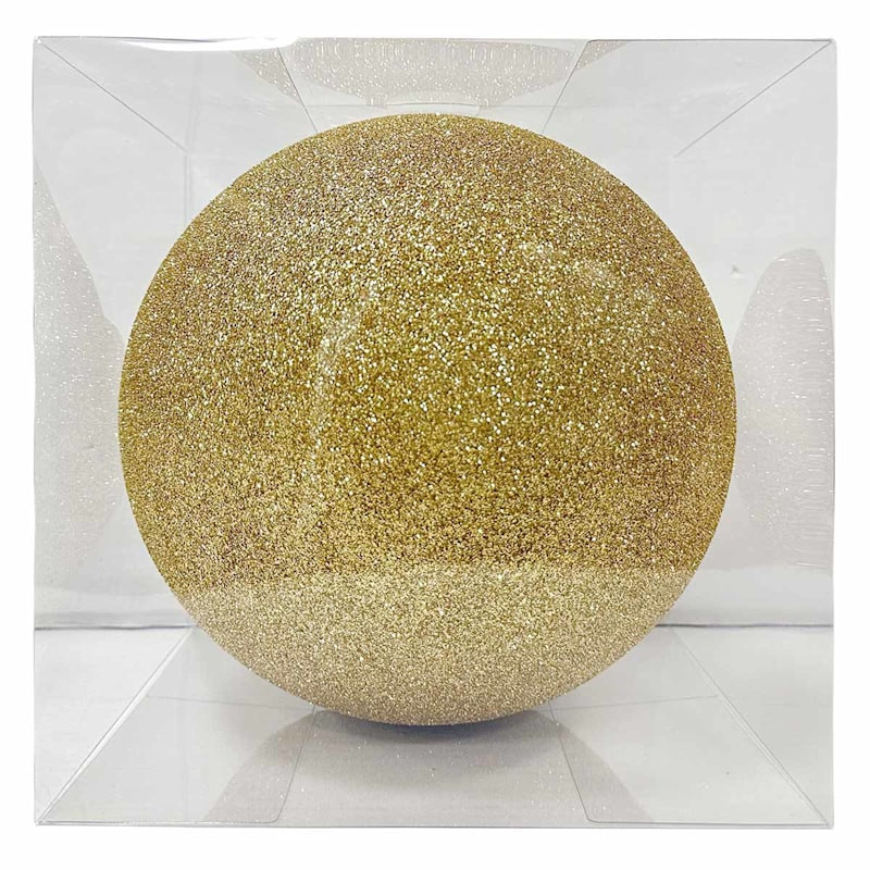 1-Count Large Gold Glittered Shatterproof Ornament, 8", Plastic, sold by At Home | At Home