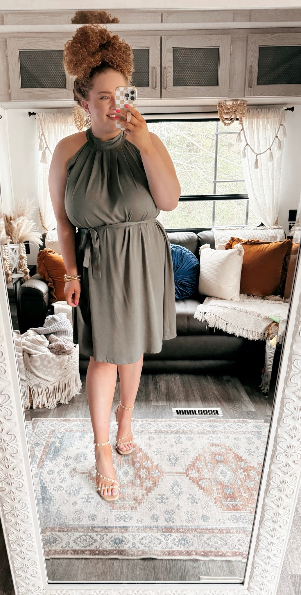 slim fit dress slacks Pinkblush Olive Draped Maternity Maxi main image 1