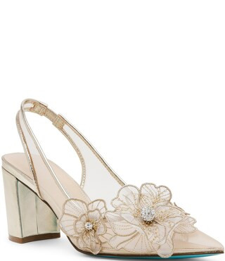 Blue by Betsey Johnson Petra Flower Applique Slingback Pumps | Dillard's | Dillard's