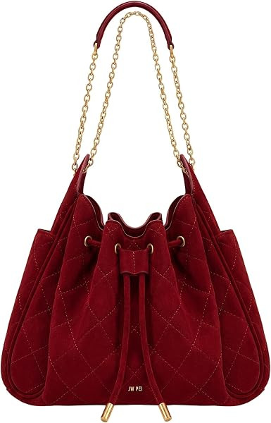 JW PEI Women's Rowan Ruched Drawstring Chain Bucket Bag | Amazon (US)