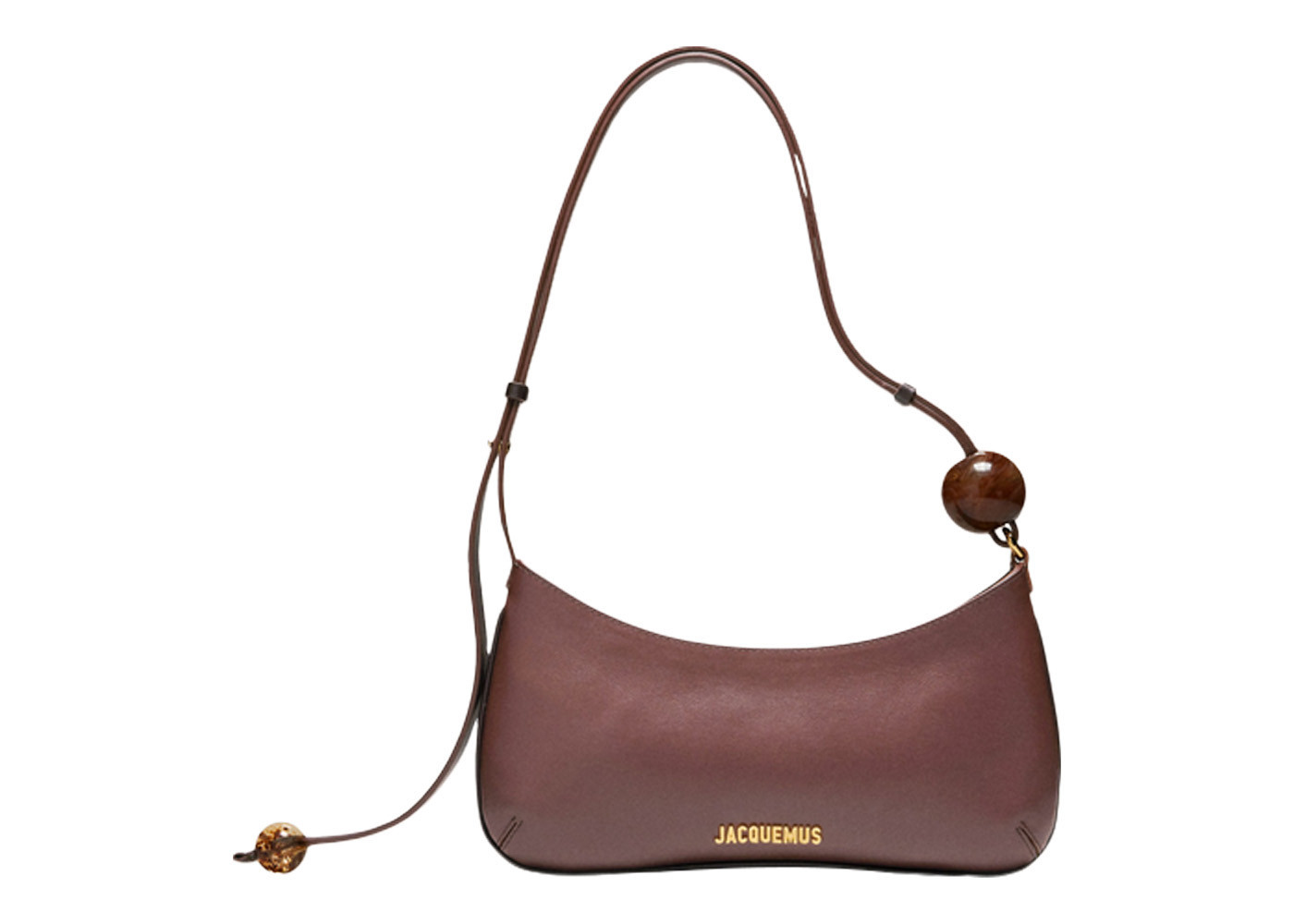 Women's Jacquemus Le Bisou Perle Beaded Shoulder Bag in Medium Brown | StockX