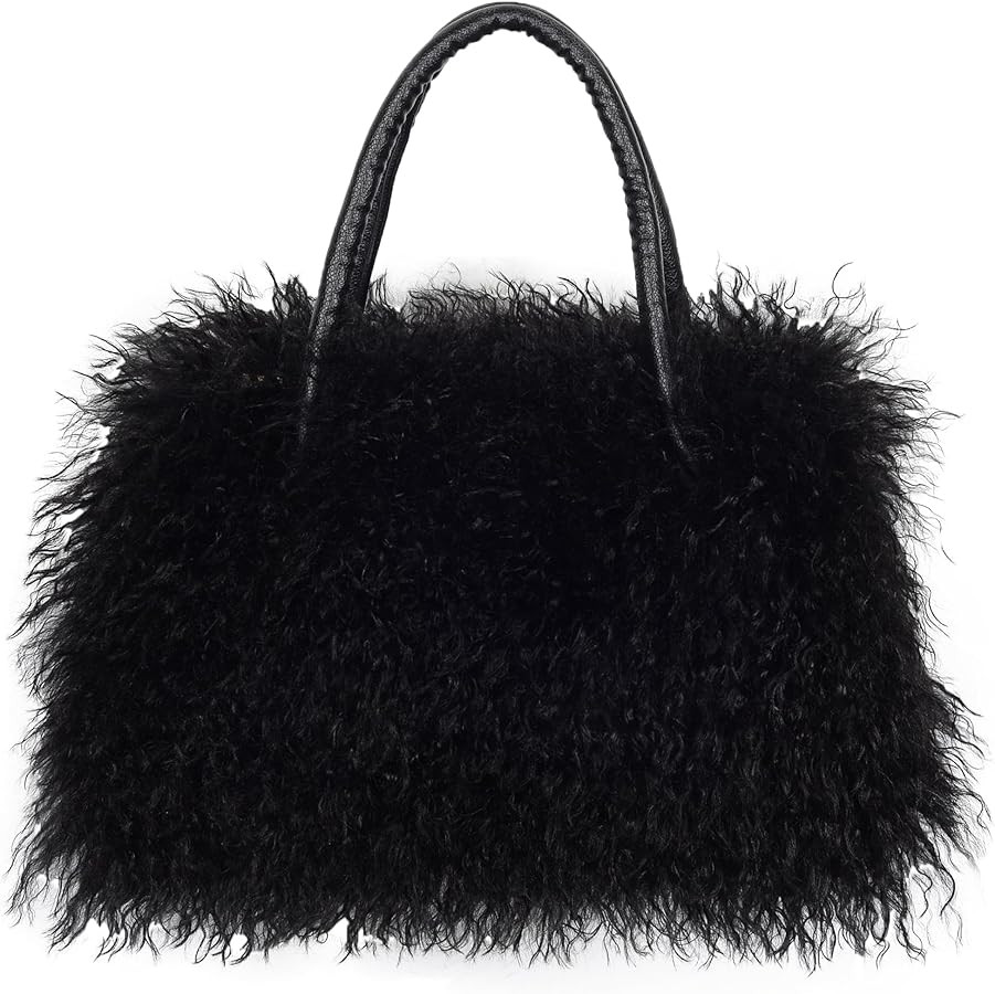Tote Bag Tote Bag for Women Faux Fur Makeup Bag Fuzzy Fuzzy Wallet Gift Bag | Amazon (US)