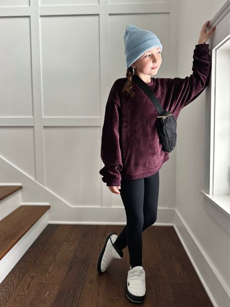 This is pretty much my daughter’s daily uniform. She loves leggings, an oversized sweatshirt, a beanie, a Lululemon belt bag and some cute booties. The hat, sweatshirt and belt bag are currently all on sale. Size up one on the sweatshirt for an oversized fit. These boots are a nice alternative to more expensive Uggs and are so nice for sliding on and off. 

tween fashion, girls fashion, Athleta Girl, North Face, winter girl fashion, winter outfit, winter wardrobe, winter fashion 

#LTKkids #LTKshoecrush #LTKfindsunder50