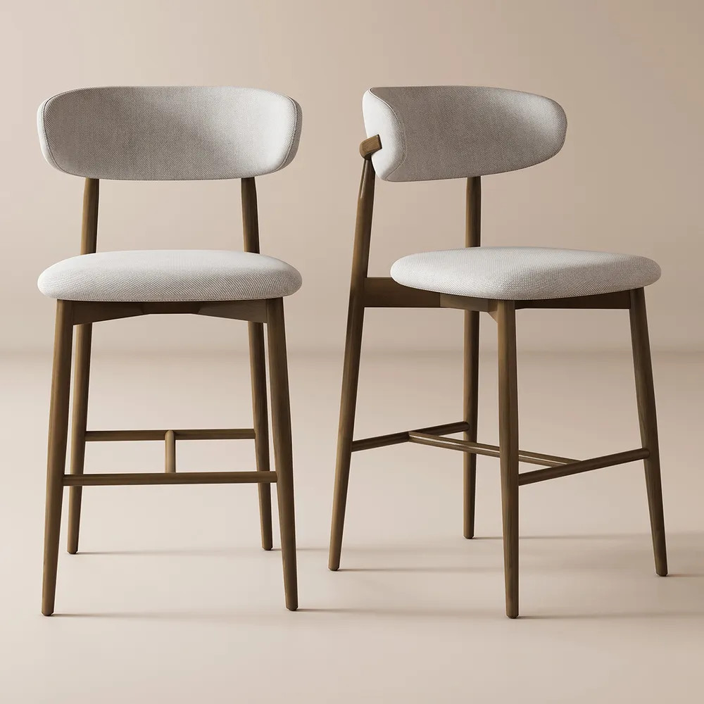 Ursula Ash Wood Counter Stools Set | Hernest