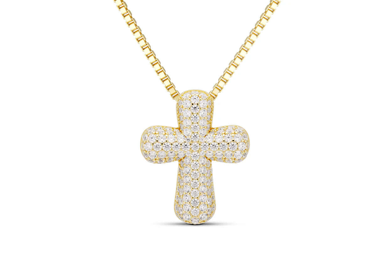 ICED JUMBO CROSS NECKLACE | EP JEWELS 