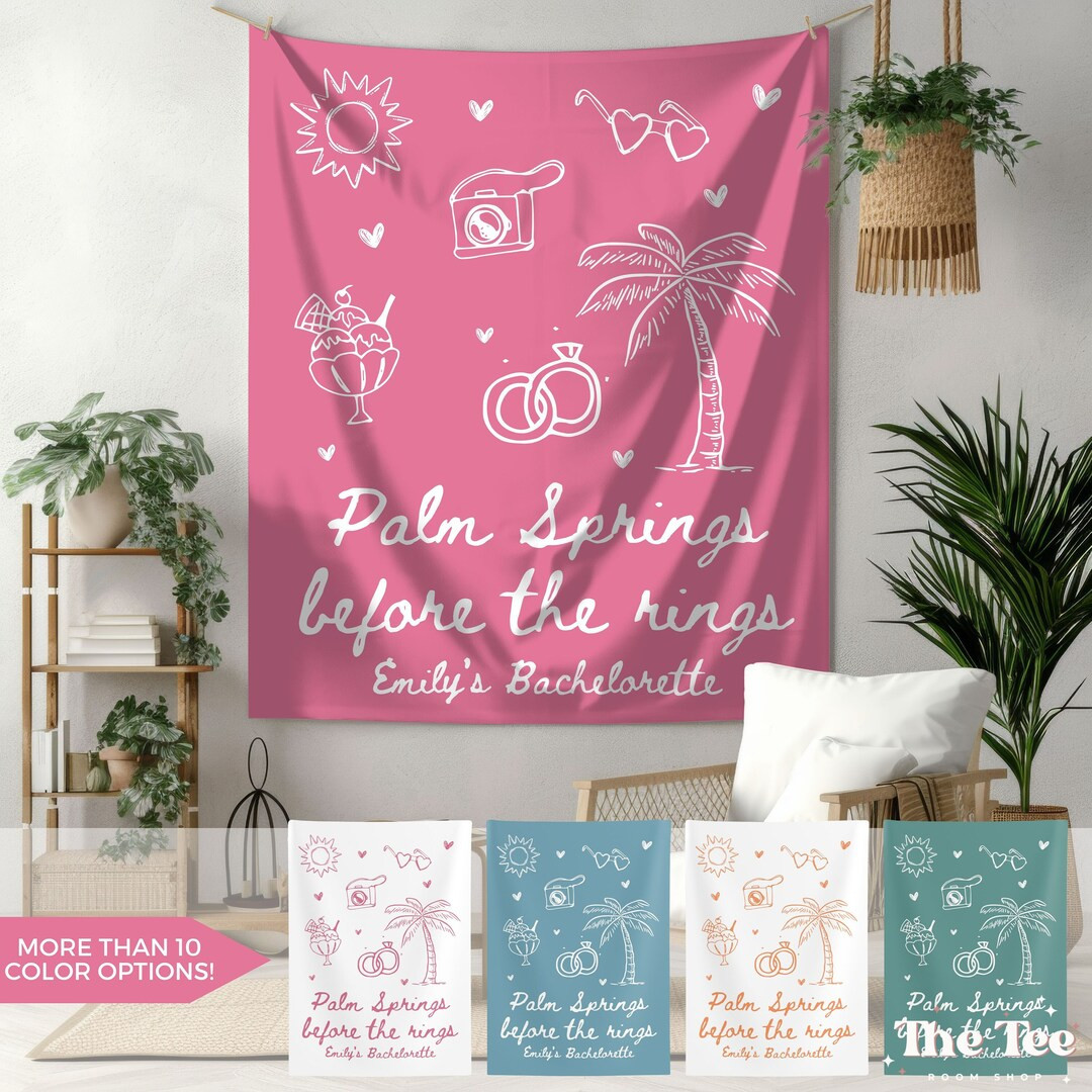 Palm Springs Before the Rings Bachelorette Party Banner, Custom Bachelorette Party Decor, Desert ... | Etsy (US)