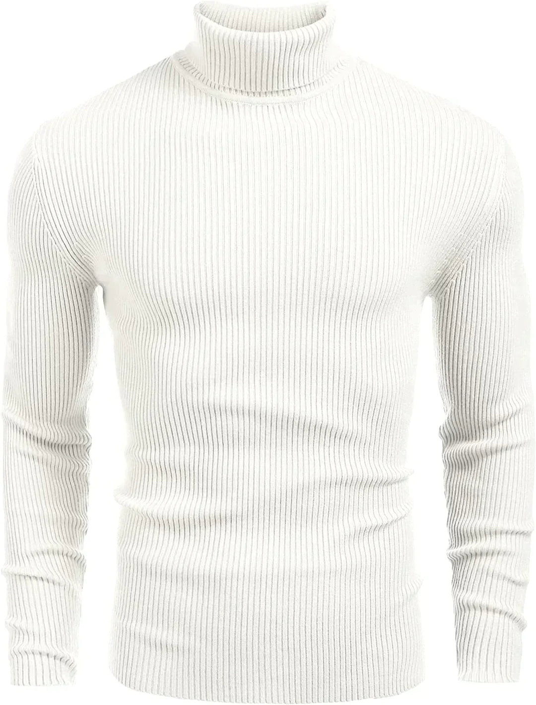 Ribbed Slim Fit Knitted Pullover Turtleneck Sweater (US Only) | Coofandy