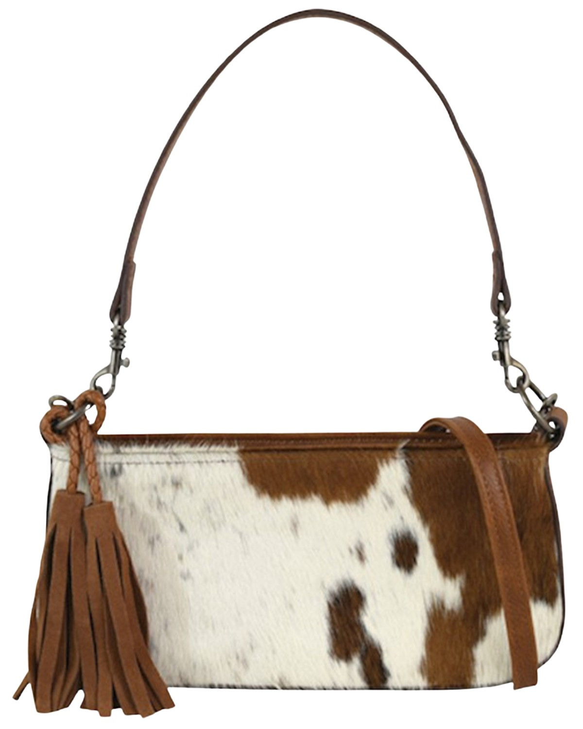 Catchfly Women's Hair-On Convertible Tassel Crossbody Bag White One Size - Walmart.com | Walmart (US)