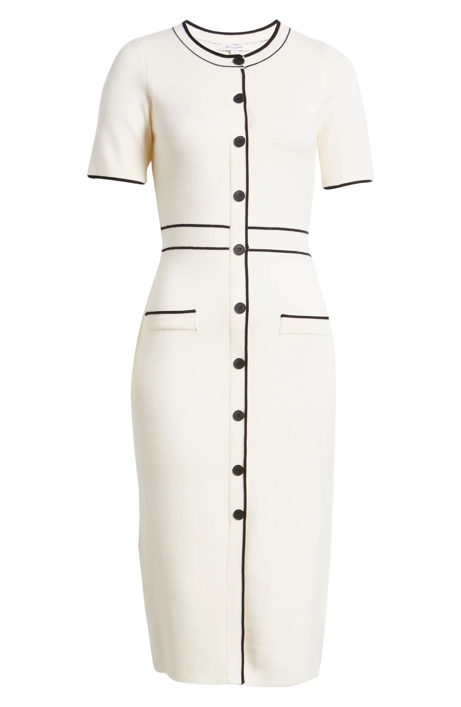Button Front Midi Sweater Dress | Nordstrom