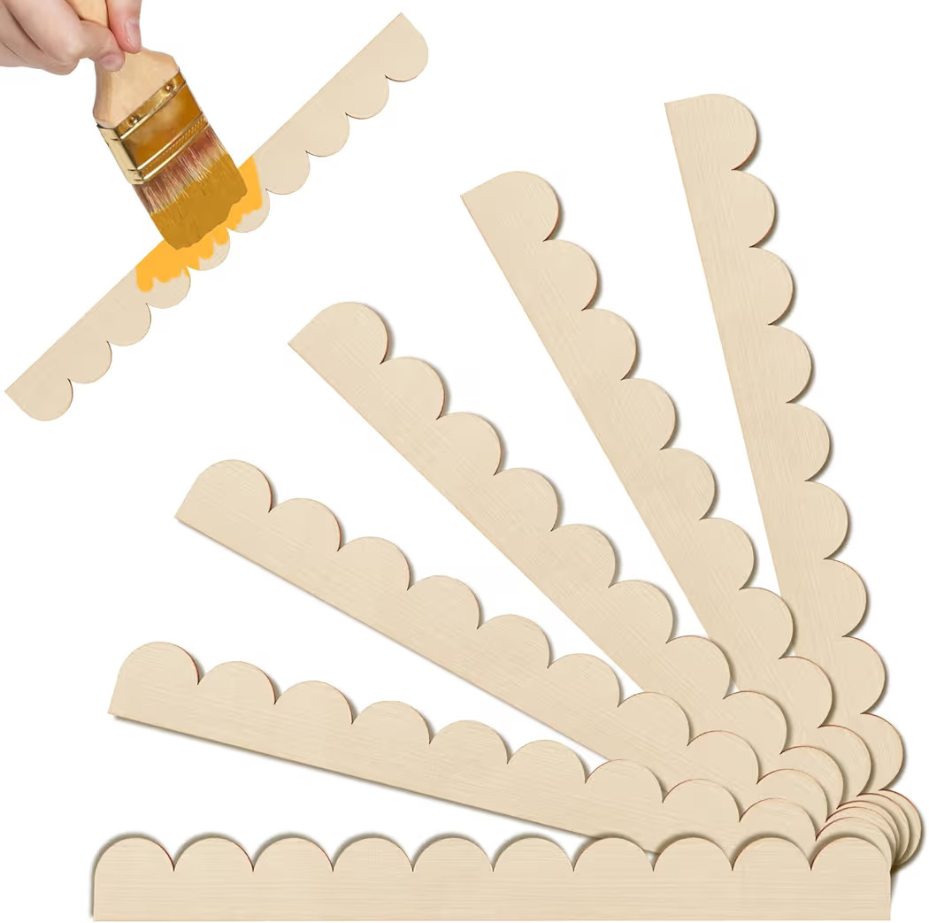 Scalloped Decorative Wood Trim Unfinished Scalloped Edge Wooden Molding Cute DIY Moulding Trims f... | Amazon (US)