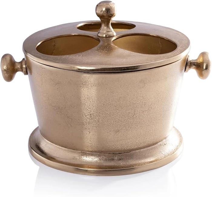 Zodax Raw Aluminum Three Bottle Wine Holder (Gold, 3 Bottle) | Amazon (US)