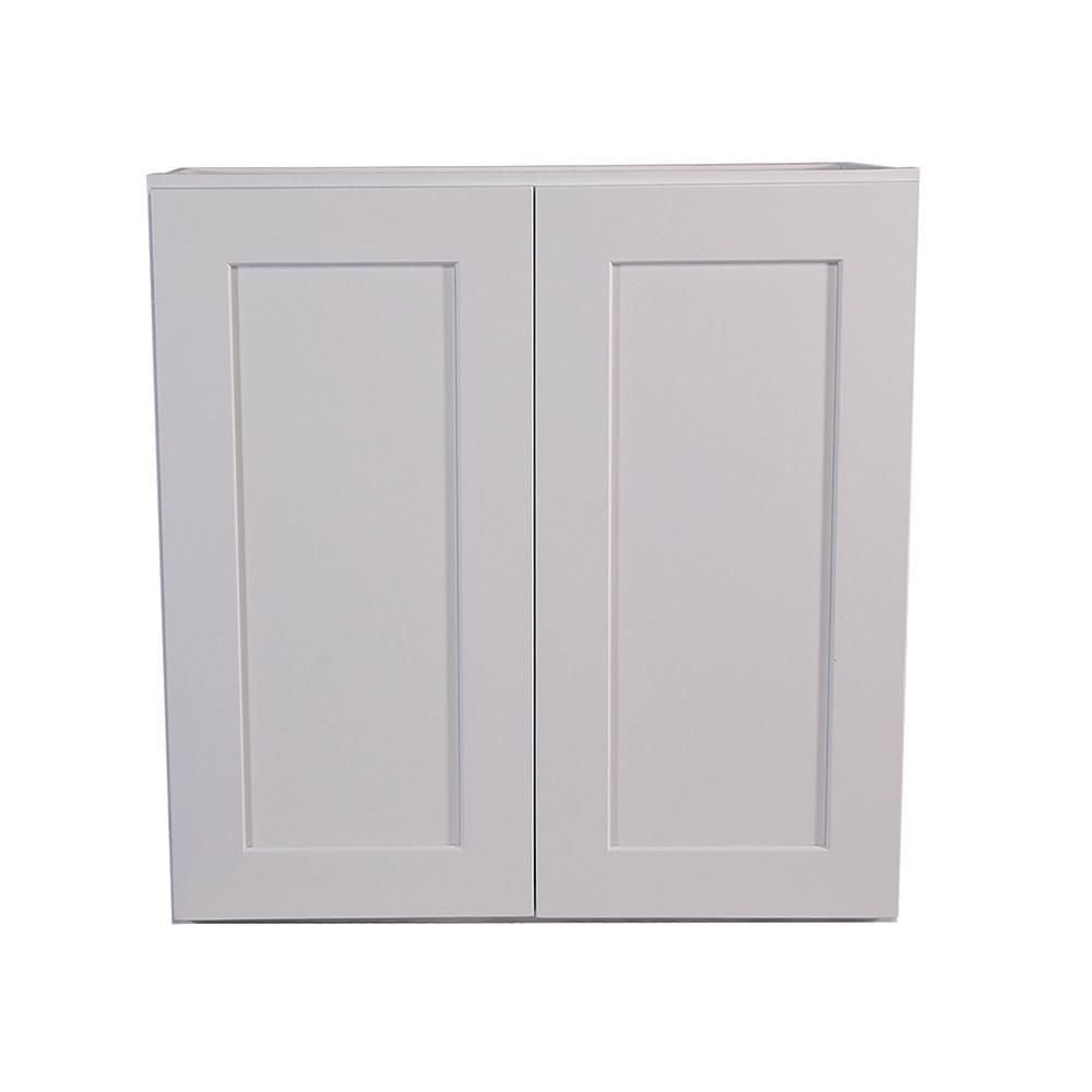 Brookings Plywood Ready to Assemble Shaker 24x36x12 in. 2-Door Wall Kitchen Cabinet in White | The Home Depot