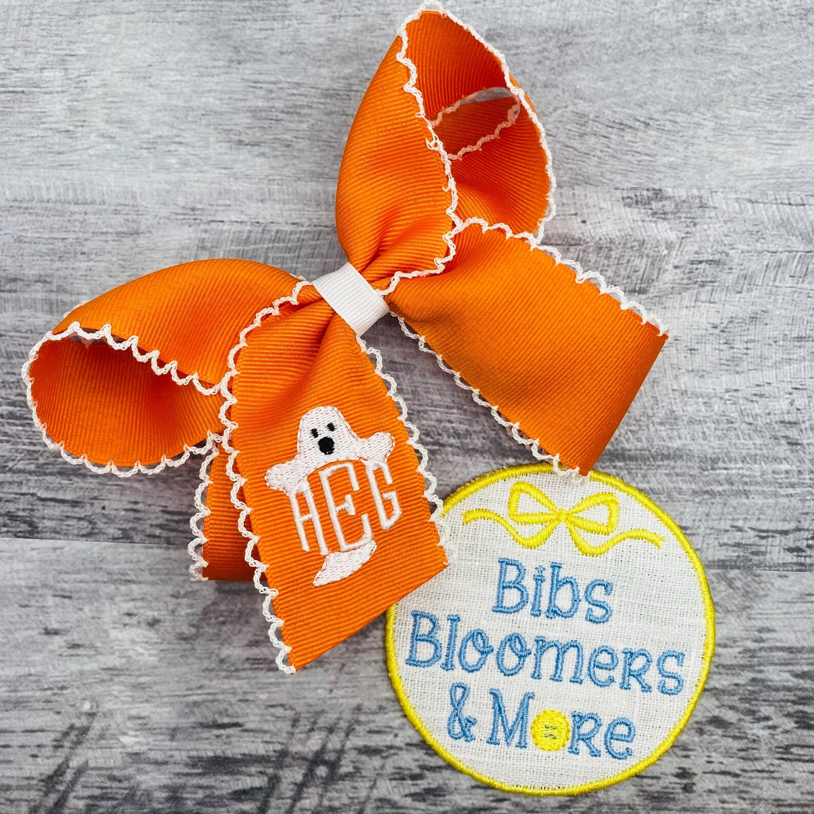 Ghost Monogram Hair Bow | Etsy (Global)