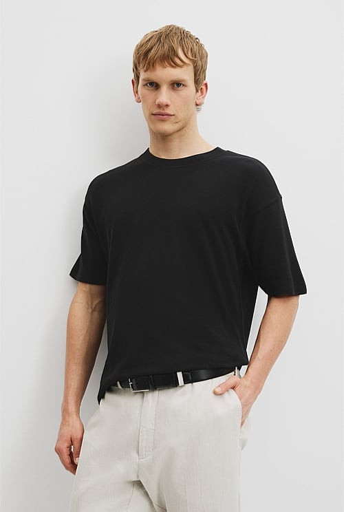 Relaxed Fit Organically Grown Cotton Blend Textured T-Shirt | Country Road