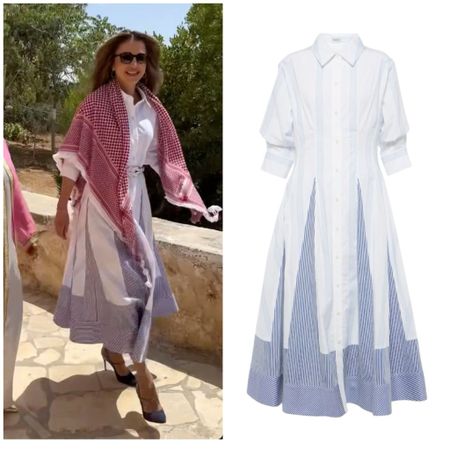 Queen Rania Simkhai Striped cotton dress on sale 