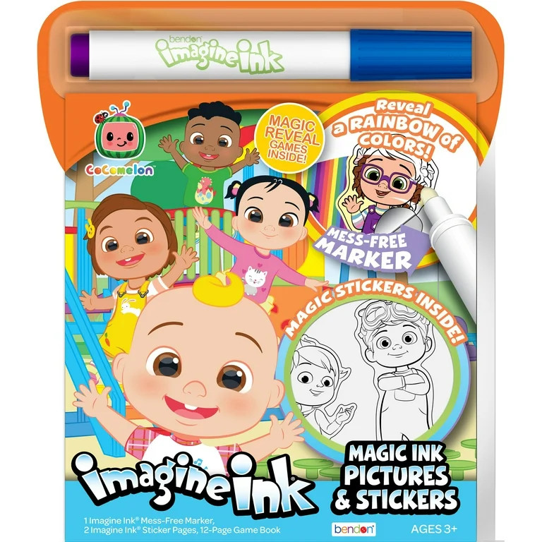 CoComelon 12-Page Imagine Ink Coloring Pad with Imagine Ink Stickers and Mess Free Marker; Paperb... | Walmart (US)