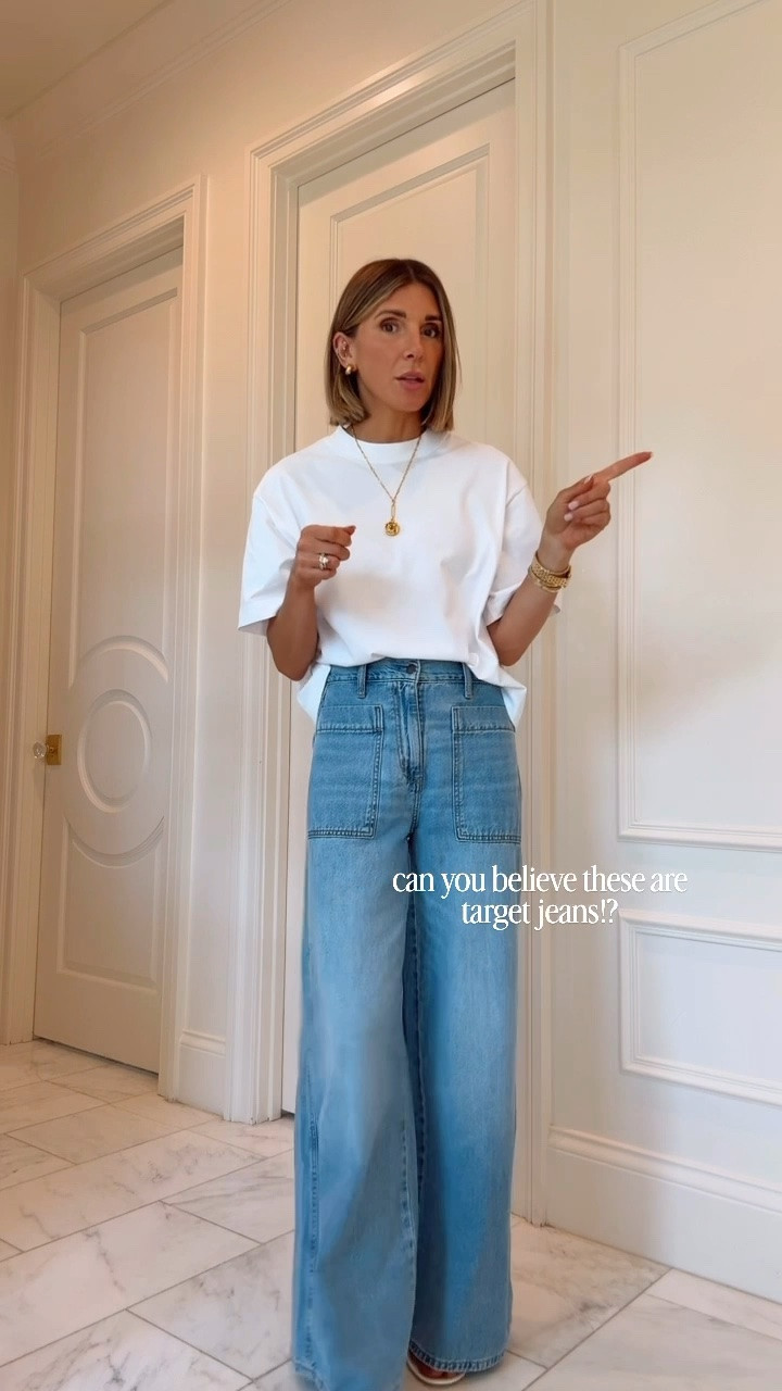 How good are these wide leg jeans at Target. I'm wearing size 2 these fit tts and I'm 5'7