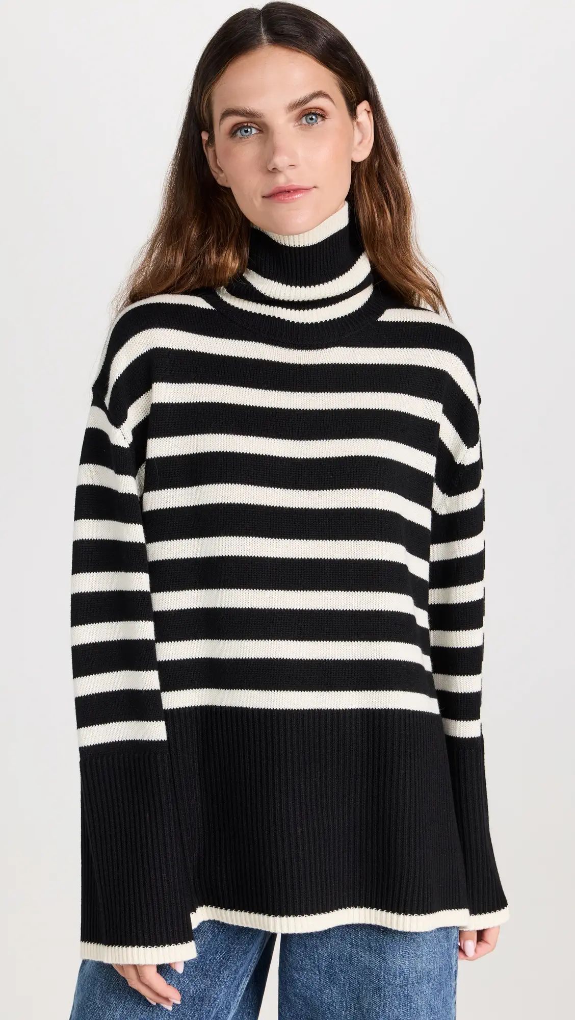 Moon River Striped Turtle Neck Top curated on LTK