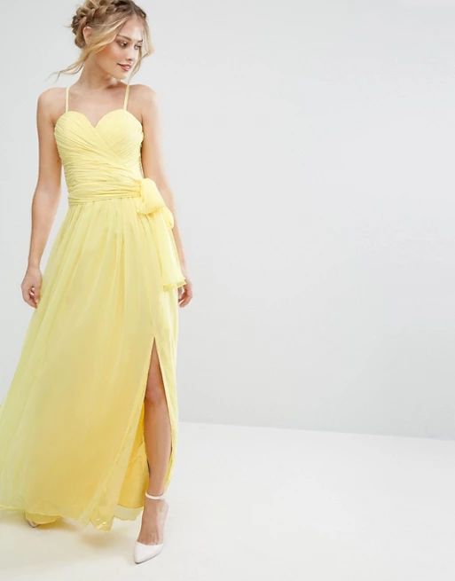 Forever Unique Sweetheart plunge maxi Dress with Wrap Skirt | ASOS UK
