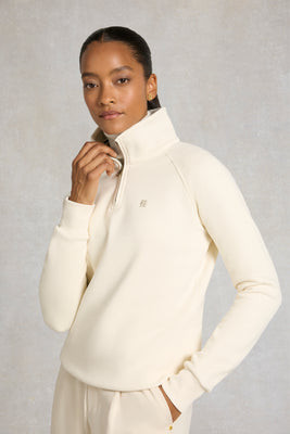 Burford Quarter Zip Sweat (Ecru) | Holland Cooper