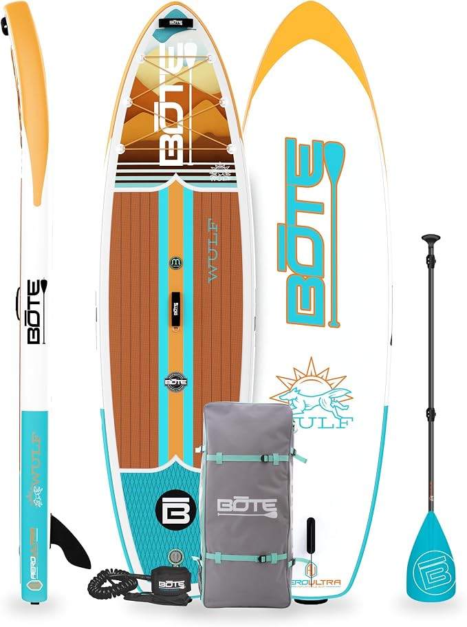 BOTE Wulf Aero Inflatable Stand Up Paddle Board Kit Includes Accessories Adjustable Paddle iSUP T... | Amazon (US)